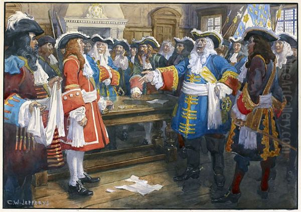Frontenac receiving the envoy of Sir William Phipps demanding the surrender of Quebec, 1690. - view 1