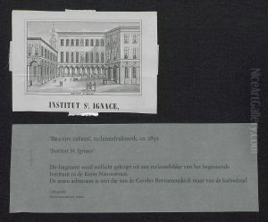 Zicht op het Sint-Ignatiusinstituut te Antwerpen, met de toren van de kathedraal achteraan