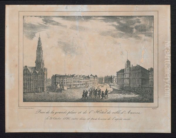 Het innemen van de Grote Markt en het Stadhuis van Antwerpen op 26 oktober 1830 - view 1