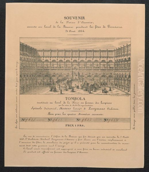 Souvenir van een tombola gehouden in 1864 om geld op te brengen voor o.a. de heropbouw van de Beurs van Antwerpen - view 1