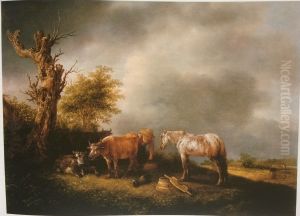 Milkmaid with Cows and a Horse by Isaac Van Ostade