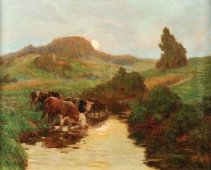 Paisagem - Gado Bebendo Agua by Albert Charpentier
