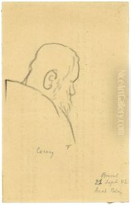 Portret van Albert Carnoy (rugzijde) by Felix Timmermans