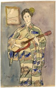 Portret van Mevr. Cox in een kimono by Felix Timmermans