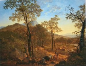 Italiaans landschap met koeherder