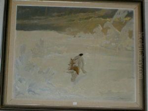 H. Charpentier, Olja, Vastkustfiskare, 60x80 by Felix M. Charpentier