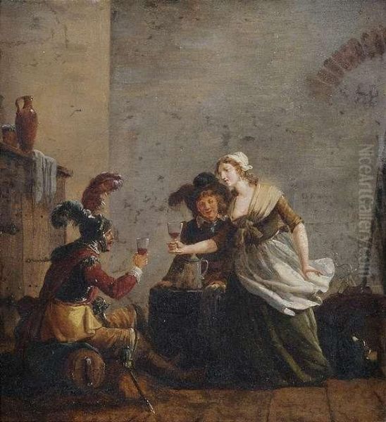 Soldiers Having Fun At An Inn. - view 1