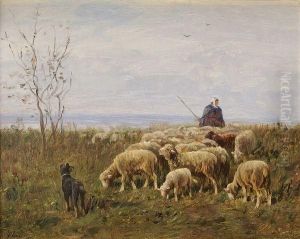 La Bergere Et Ses Moutons by Albert Charpin