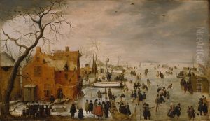 Ijs landschap / IJsvermaak by Hendrick Avercamp