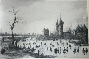 Fun on the ice near the Oosterpoort in Delft Fun on the ice near the Oosterpoort in Delft