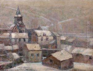 Village Dans La Brume by Victor Charreton