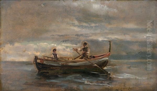 Two Men in a Rowing Boat - view 1