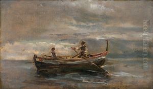 Two Men in a Rowing Boat by Johan Wilhelm Ludwig Dahl