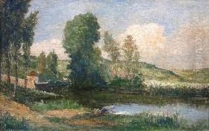 Lavandiere Au Bord De L'yonne by Henri Charrier
