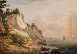 The Cliff Dronningstolen on Mon by Johan Wilhelm Ludwig Dahl