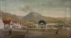 View of Engen in Bergen by Johan Wilhelm Ludwig Dahl