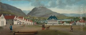 View of Engen in Bergen by Johan Wilhelm Ludwig Dahl