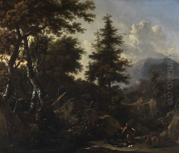Mountain landscape with figures from the old testament - view 1
