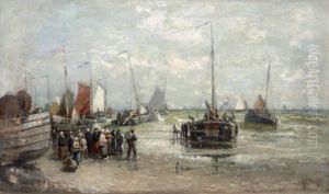 Herring Boats Preparing For Sea,
Scheveningen by Harry Chase