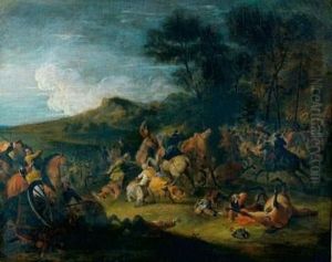 Scene De Combat by Charles Chastelain
