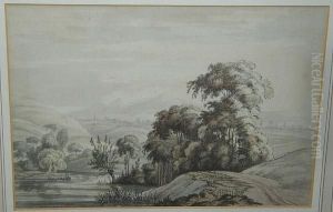 Tree Lined River by Jean-Baptiste Claude Chatelain