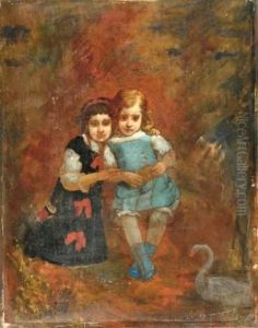 Portrait De Deux Jeunes Filles by Jean-Baptiste Chatigny