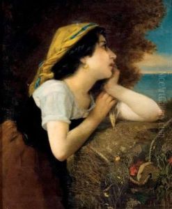 Jeune Femme Au Foulard by Jean-Baptiste Chatigny