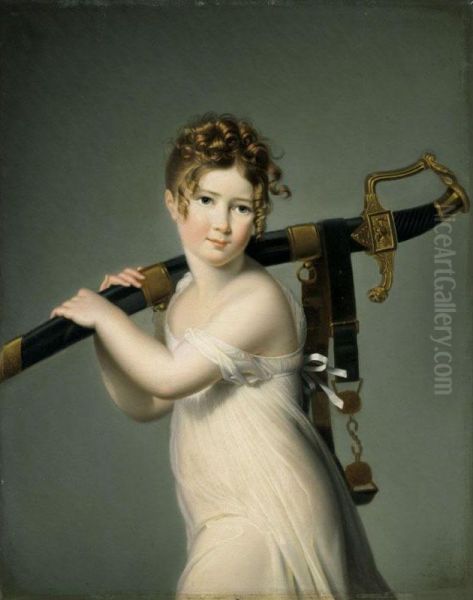 Young Girl Carrying Her Father's Sabre - view 1
