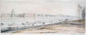 Les Quais De Seine Parisiens Avec L'ancien College Mazarin,aujourd'hui Institut De France, A L'arriere-plan by Jean Chaufourier