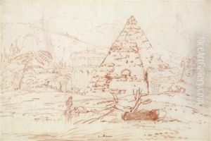 Caprice Architectural Dans La Campagne Romaine by Jean Chaufourier