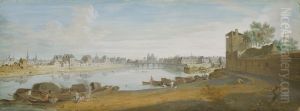 A View Of Paris With The Isle Saint-louis And The Cathedral Ofnotre-dame, Seen From The Seine by Jean Chaufourier