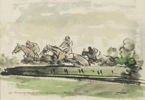 Le Franchissement De La Haie by Jean Raoul Chaurand-Naurac