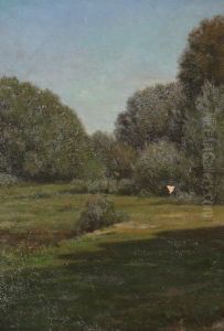 Paysage A Barbizon by Theophile Narcisse Chauvel