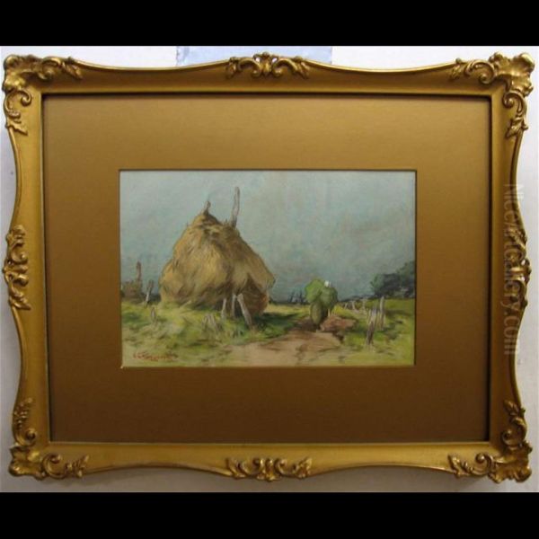 Dutch Gatherer By Large Haystack - view 1