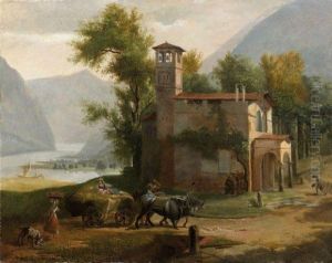 Vue D'une Chapelle Au Bord D'un Lac