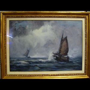 Sailing Barges In Rough Seas