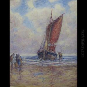 Fisherfolk On Beach; White Homestead; Going Fishing by Georges Chavignaud
