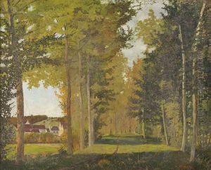 Vue D'une Lisiere De Foret Pres D'un Hameau