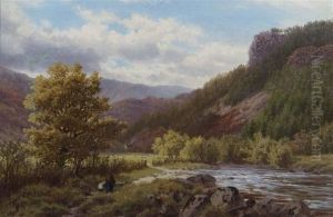 Mother And Child On A Path by Henry Cheadle
