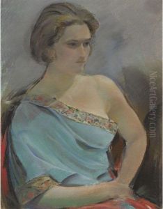 Portrait Of The Artist's Wife by Sergei Vasil'evich Chekhonin