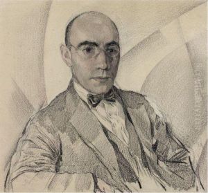 Portrait Of Miron Sherling by Sergei Vasil'evich Chekhonin