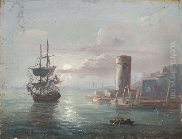 Coastal Landscape with a Round Tower - view 1
