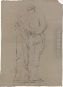 Hercules Farnese, sett bakfra by Johan Wilhelm Ludwig Dahl