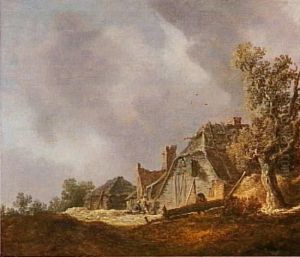 Landschap met boerderij by Jan van Goyen