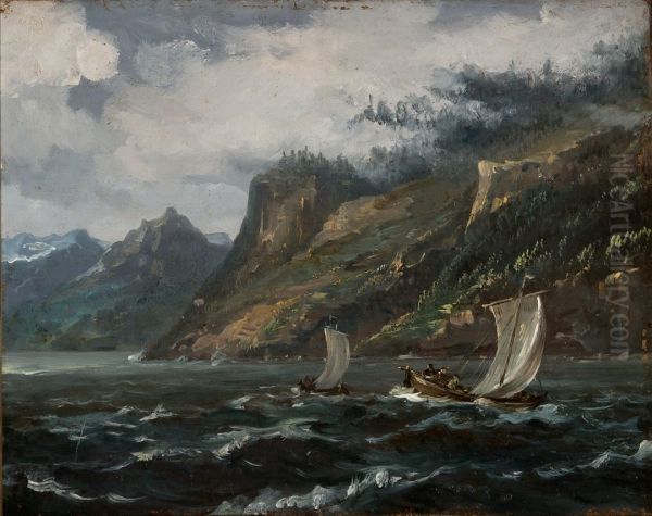 Coastal Landscape with Fishing Boats - view 1
