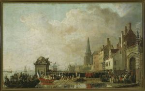 Studie voor het schilderij 'Intrede van de 1ste consul Napoleon te Antwerpen in 1803' Studie voor het schilderij 'Intrede van de 1ste consul Napoleon te Antwerpen in 1803'