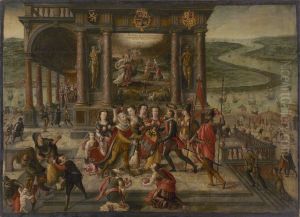 Allegorie van de overgave van Antwerpen in 1585 by Hans Vredeman de Vries