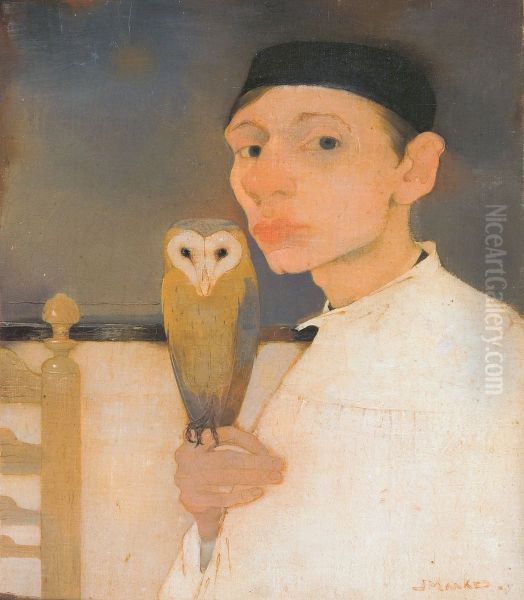 Self-portrait with owl - view 1