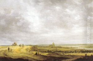 Rivierlandschap met gezicht op Arnhem Rivierlandschap met gezicht op Arnhem