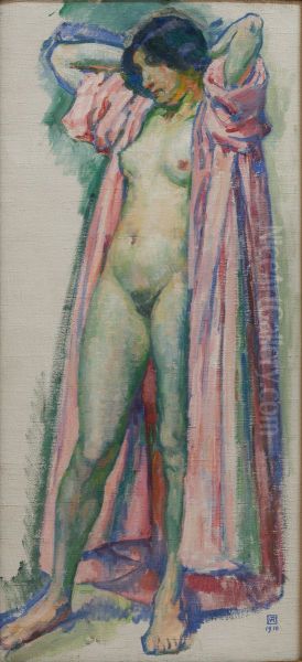Femme au peignoir rose - view 1